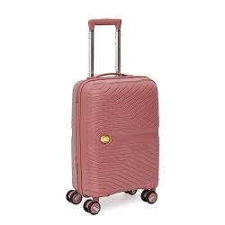 Asge Hartschalen-Koffer & Trolleys Handgepäck Koffer 4 Rollen Reisekoffer TSA Zahlenschloss Teleskopgriff, 20” Rollkoffer (Dunkel Rosa, M) von Asge