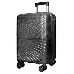 Asge Hartschalen-Koffer & Trolleys Handgepäck Koffer 4 Rollen Reisekoffer TSA Zahlenschloss Teleskopgriff, 20” Rollkoffer (Dunkelgrau, M) von Asge