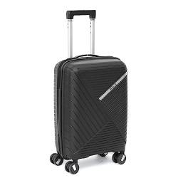 Asge Hartschalen-Koffer & Trolleys Handgepäck Koffer 4 Rollen Reisekoffer TSA Zahlenschloss Teleskopgriff, 20” Rollkoffer (Schwarz, M) von Asge