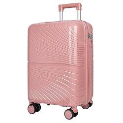 Asge Hartschalen-Koffer & Trolleys Handgepäck Koffer 4 Rollen Reisekoffer TSA Zahlenschloss Teleskopgriff, 24” Rollkoffer (Roségold, XL) von Asge