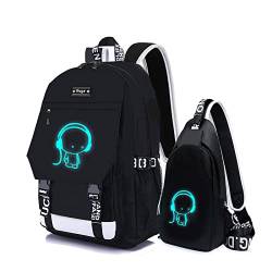 Asge Schulrucksack Jungen Teenager Nylon Groß Schultaschen Mädchen Ranzen Kinder Rucksäcke Druck Schulranzen für 8-16 Jahre School Bags for Boys Wasserdicht Schulranzen von Asge