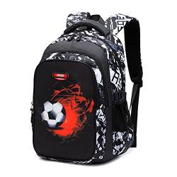 Asge Schulrucksack Jungen Teenager Schulranzen Mädchen 3 5 Klasse Ranzen Ergonomischem Kinder Fußball Druck Rucksäcke 8 10 15 Jahre School Bags for Boys Wasserdicht für Schultaschen Schule von Asge