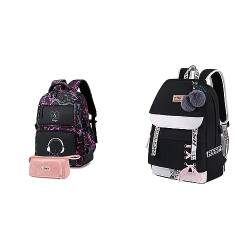 Asge Schulrucksack Mädchen Teenager Rucksack Maedchen Coole Schule Daypacks & Schulrucksack Mädchen Schulranzen Jungen Schultasche von Asge