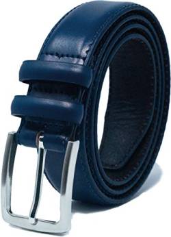 Ashford Ridge Herren 33mm Doppelschleife Ledergürtel - Dunkleblau Mittel von Ashford Ridge