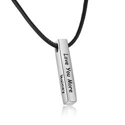 AshleyMade Personalisierte Halskette Damen Bar Anhänger mit Namen Gravur Geburtstag Geschenk for Paar Mutter Tochter Kette (Bar anhänger 3) von AshleyMade