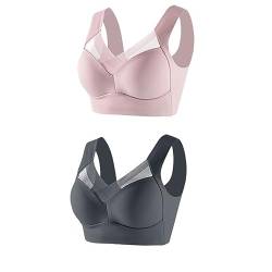 2PC Damen Bustier Nahtlos Wmbra Haltungskorrektur Bh Ohne Bügel Weicher Push Up BH Ultimate Lifter Stretch Trägerloser Bh Gepolstert Atmungsaktiver und Leichter Klassische Bustier Papierdünner BH von Ashleyzj