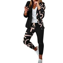 2PC Damen Hosenanzug Elegant Business Anzug Set Elegant Business Anzug Set Hosenanzug Blazer Hose 2-teilig Anzug Karo Kariert Lässige Zweiteiler Slimfit Streetwear Festlich Sportlich Hosenanzug von Ashleyzj