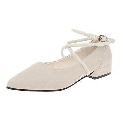 Ashleyzj Balerinaschuhe Damen Schuhe Bequeme Pumps Flache Schuhe Zum Abendkleid Elegant Für Hochzeit Sandalen Sommer Ballerinas Slip On Pantoffeln Sommerschuhe Abendschuhe (White, 38) von Ashleyzj