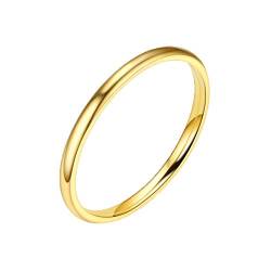 Ashleyzj Ring Damen Weisesilberner Ring Frauen fester Geometrie Ring Schmucksachen 925 Ringe Der Ringe Kostüm Gelbgold Poliert Schmal Ringe Verlobungsringe Ehering Hochzeitsband (Gold, 12) von Ashleyzj