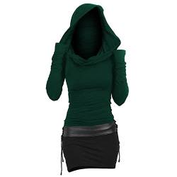 Damen Pulloverkleid Mit Kapuze Herbstkleid Sexy Pullover Kleid Kapuzenpullover Hoodie Farbeblock Slim Casual Langarm Minikleid Enges Strickkleid Herbst Winter Frauen Bodycon Gothic Winterkleid von Ashleyzj