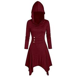 Damen Pulloverkleid Mit Kapuze Herbstkleid Sexy Pullover Kleid Kapuzenpullover Hoodie Farbeblock Slim Casual Langarm Minikleid Enges Strickkleid Herbst Winter Frauen Bodycon Gothic Winterkleid von Ashleyzj