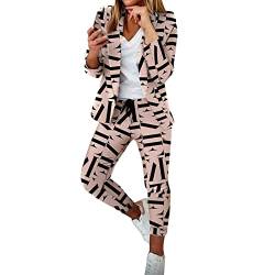 Hosenanzug Damen, Festlich Elegant Business Anzug Set Hosenanzug Blazer Hose Outfit Zweiteiler Slimfit Freizeitanzug Damen Anzug Damenanzug Mode 2 Stück Set Buisnesskleidung Frauen Hosenanzüge von Ashleyzj