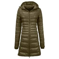 Leichte Daunenjacke Mit Kapuze Damen Steppjacke Leichter Daunenmantel Damen Winter Daunen Winterjacke Damen Leicht Ultraleichte Dünne Steppjacken Frauen Federleichte Softdaunenjacke (4A-Green, XXXL) von Ashleyzj