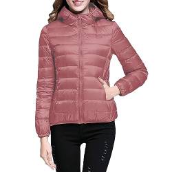 Leichte Daunenjacke Mit Kapuze Damen Steppjacke Leichter Daunenmantel Damen Winter Daunen Winterjacke Damen Leicht Ultraleichte Dünne Steppjacken Frauen Federleichte Softdaunenjacke Übergangsjacke von Ashleyzj