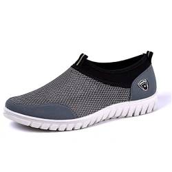 Asifn Bootsschuhe Herren Lässiger Bequemer Slip-On Sneaker Herren Für Leichte Wanderschuhe Flache Bootsschuhe modischer Outdoor-Sneaker（Grau,43 EU von Asifn