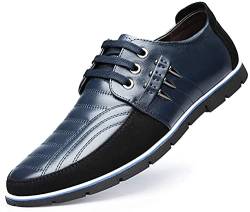 Asifn Herren Leder Schuhe Loafers Casual Oxford Lace Up Business Classic Bequeme Luxus Fahren Büro Gehen Mokassin Britische Mode（Blau,40 EU von Asifn