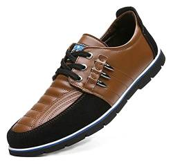 Asifn Herren Leder Schuhe Loafers Casual Oxford Lace Up Business Classic Bequeme Luxus Fahren Büro Gehen Mokassin Britische Mode（Braun,39 EU von Asifn