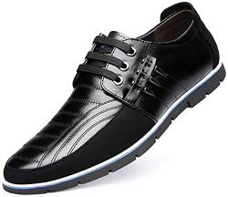 Asifn Herren Leder Schuhe Loafers Casual Oxford Lace Up Business Classic Bequeme Luxus Fahren Büro Gehen Mokassin Britische Mode（Schwarz,39 EU von Asifn