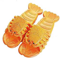 Asifn Hummer Flip-Flops Kinder Hausschuhe Sommer lustige Tier Süße Strandschuhe Damen Weiche Kreative Duschsandalen Herren Lässige wasserdichte（Orange,38/39 EU von Asifn