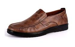 Asifn Loafers Herren Leder Fahrschuhe Mokassin Schuhe Aus Weichem Leder Komfort Business Hausschuhe Atmungsaktiv Weich Handmade（Khaki,38 EU von Asifn