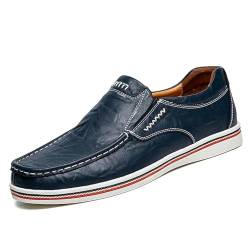 Asifn Männer Casual Driving Loafers Business Brogue Männer Komfort Schuhe Sport Walking Light Mokassin（Blau,40 EU von Asifn