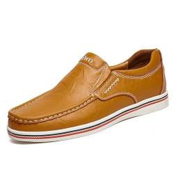 Asifn Männer Casual Driving Loafers Business Brogue Männer Komfort Schuhe Sport Walking Light Mokassin（Braun,45 EU von Asifn