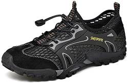 Asifn Mesh Schuhe Herren Sandalen Herren Atmungsaktiv Leichte Schuhe Außenbereich Wandersandalen Barfuß Training Wasser Walking Turnschuhe （Schwarz,49/50 EU,50 Markengröße von Asifn