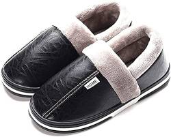 Frauen Männer weiche Hausschuhe Wildleder Indoor Outdoor Casual Slip On Schuhe Memory Foam Anti-Rutsch-Gummi-Sohle Mules Clogs(Schwarz,44/45 EU,45/46 Markengröße von Asifn