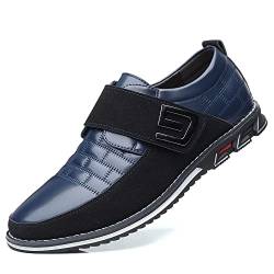 Herren Loafers Premium Leder Komfort Business Casual Oxford Schuhe Kleid Schuhe Mode Kleid Turnschuhe Büro Arbeit Driving Walking Schuhe（Blau,39 EU von Asifn