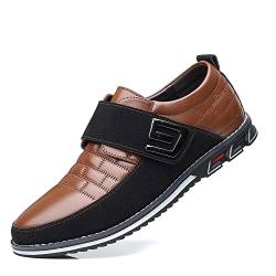 Herren Loafers Premium Leder Komfort Business Casual Oxford Schuhe Kleid Schuhe Mode Kleid Turnschuhe Büro Arbeit Driving Walking Schuhe（Braun,46 EU von Asifn