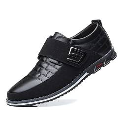 Herren Loafers Premium Leder Komfort Business Casual Oxford Schuhe Kleid Schuhe Mode Kleid Turnschuhe Büro Arbeit Driving Walking Schuhe（Schwarz,40 EU von Asifn
