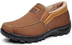 Herren Mokassins Hausschuhe mit gemütlichem Memory Foam Slip auf Loafers Pelz gefüttert Haus Schuhe Indoor Outdoor Ankle Boots Winter（Braun,41 EU von Asifn