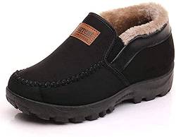 Herren Mokassins Hausschuhe mit gemütlichem Memory Foam Slip auf Loafers Pelz gefüttert Haus Schuhe Indoor Outdoor Ankle Boots Winter（Schwarz,40 EU von Asifn