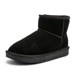 Männer Frauen Stiefel Schnee Winter Warm Pelz Gefüttert Schuhe Outdoor Wasserdicht Ankle Booties Anti-Rutsch（45 EU,Schwarz von Asifn