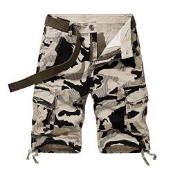 Asija Cargo Shorts Herren Camouflage Arbeitshosen Männer Kurz Kurze Hosen Herren Cargo mit Seitentaschen Wanderhose Herren Kurz Chino Shorts Herren Slim Fit Bermuda Shorts Herren Sommer von Asija