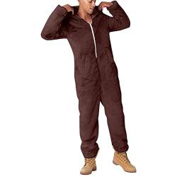 Asija Herren Jumpsuit Damen Fleece Overall Einteiler Winter Homewear Nachtwäsche Lang Kuschelig Einteiler Nachtwäsche Männer Strampler Kunstwolle Overall Pyjama Lässig von Asija