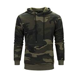 Asija Herren Kapuzenpullover Kapuzenjacke Hoodie Slim Fit Camouflage Sweatshirt Langarm Patchwork Pullover-Shirt mit Kapuze Sportjacke Outdoorjacke… von Asija