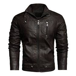 Asija Herren Lederjacke Herren Kunstlederjacke Kunstleder Lederjacke Farbvarianten Jacke Bikerjacke Übergangsjacke Herrenjacke Leder Echtlederjacke Echtleder Wildleder Biker SCHWARZ von Asija