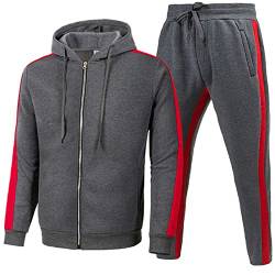 Asija Herren Trainingsanzug Einstellen Joggen Sporthose Sets Reißverschluss Sportjacke Hose Streatwear Zweiteiler Herbst Winter Hoodie Sweathose Freizeitanzug Running Fitness Sportanzug von Asija