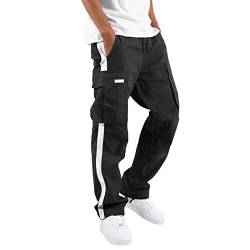 Asija Jogginghose Herren Baumwolle Jogginghose Herren Hose mit seitlicher Knopfleiste zum öffnen Button Up 2023 Trainingshose Postoperative Sporthose Einfarbig Lose Herbst Winter Lässiges Knopf Sport von Asija