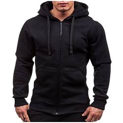 Asija Kapuzenpullover Herren ReißVerschluss Hoodie Herren,Pullover Herren Zip up Langarm Hoodie mit Kapuze Kapuzenpullover mit Reißverschluss Sweatjacke Kordelzug Casual Sport Herbst Winter von Asija