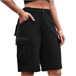 Asija Kurze Hose Damen Elegante Shorts Damen Baumwolle Hosen Laufhosen Viele Taschen Arbeitshose Damen Vintage Shorts Stretch Arbeitshose Outdoor Cargohose Damen Camouflage Leicht Outdoorhose von Asija