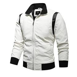 Asija Lederjacke Herren,Lederjacke Kunstlederjacke Kunstleder Farbvarianten Herren Jacke Bikerjacke Übergangsjacke Herrenjacke Leder Echtlederjacke Echtleder Wildleder Biker SCHWARZ von Asija