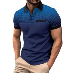 Asija Poloshirts für Herren Sommer Kurzarm Leichte Sports Oberteile Atmungsaktiv Bequemes T Shirts Modisch Knopf Polohemd Polo-Shirts Men's Polos Golf Poloshirt Herren Slim Fit Polohemd Schwarz von Asija