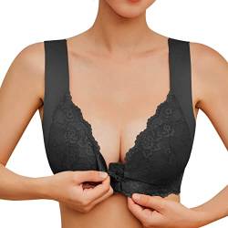 Asija Push Up BH Corset BH Vorderverschluss Rückenfrei Große Brüste Push Up BH Ohne Bügel Große Größen Funktioneller BH Bralette Gepolstert Bra Still BH Spitze Große Brüste Gepolstert von Asija