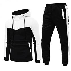 Asija Trainingsanzug Herren Jogginganzug für Männer Langarm Set Jogginghose Sweatshirt Sportanzug Freizeitanzug Oberteil Hoodie Hose für Gym Fitness Trainingsjacke Sportjacke Zweiteiler Jogginganzug von Asija