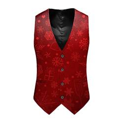 Asija Weihnachtsweste üBergrößEn Weste Multi Taschen Bodywarmer Slim Winter Wärme Dicke Tank-Tops 3D Weihnachten Bedruckte Mode Top Santa Party Hochzeit Ärmellose Weihnachten Anzugweste von Asija