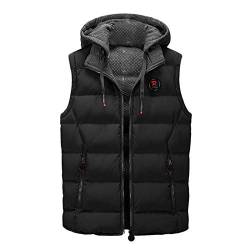 Asija Weste Herren Steppweste Herren Daunenweste Herren Kurz Mit Kapuze Steppjacke Leicht Gesteppt-Weste Ärmellose Kapuzeweste Herbst Winter Warm Winterjacke Ärmellos Jacke Kurzmantel von Asija