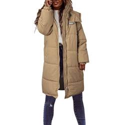 Asija Winterjacke Damen Lang Warm GefüTtert - Wintermantel Damen Mit Fell Winterparka Outdoor Parka Damen üBergangsjacke GroßE GrößEn Fleecejacke Mit Kapuze Steppjacke Frauen Wanderjacke von Asija