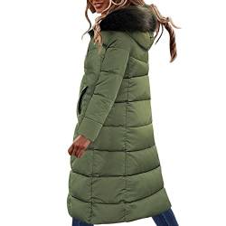 Asija Winterjacke Damen Warm Gefüttert Winter Lang Parka Jacke Mantel Mittellang Wintermantel mit Kapuze Dicke Fleecejacke Übergangsjacke Steppjacke Lange Große Größen Outdoorjacke Damenjacke von Asija